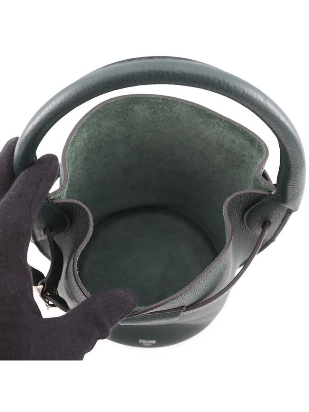 ★SOLD★ Celine Handbag Big Bag Nano Bucket 2-Way Dark Green - Picture 6 of 10